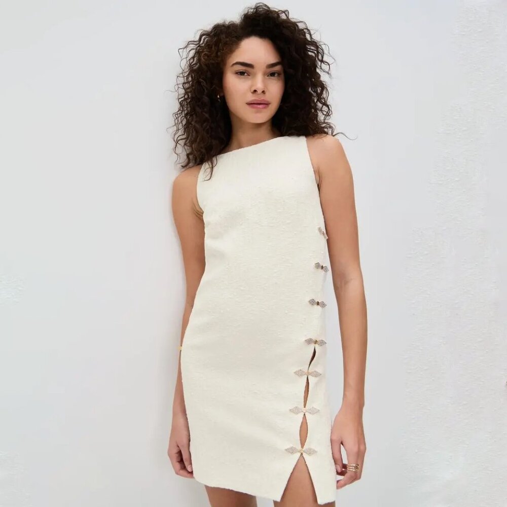 SALONI Alba Dress Ivory Size UK 16 US 12 NEW NWT